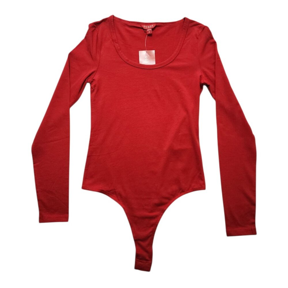 Guess Women's Long Sleeve Bodysuit Scoop Neck‎ Stretch, Soft, Versatile Size XS